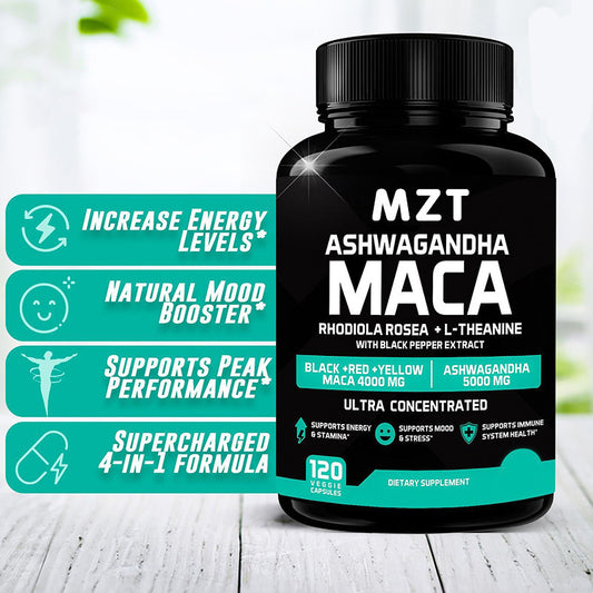 Ashwagandha Maca Energy Boost - 4-in-1 Natural Formula (60 Capsules)